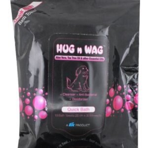 Hug n Wag Quick Bath Towels Pet Cleansing 10 Wipes Pack