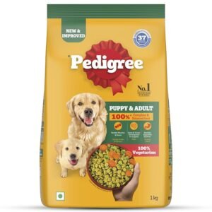 Pedigree 100% Vegetarian Dry Dog Food, Complete & Balanced Food For Puppy & Adult Dogs 1kg