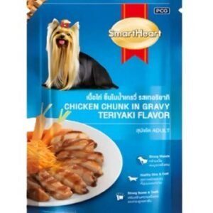 SmartHeart Chicken Chunk in Gravy Teriyaki Flavor Dog Wet Food 80gm