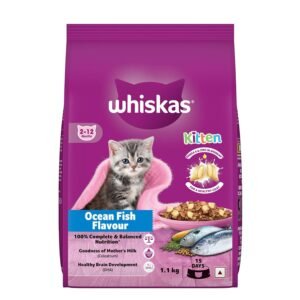 Whiskas Kitten (2-12 months) Dry Cat Food, Ocean Fish 1.1kg