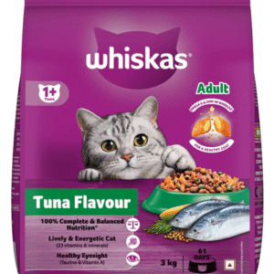 Whiskas Adult (+1 year) Dry Cat Food, Tuna Flavour 3kg