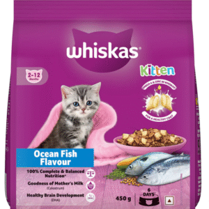 Whiskas Kitten (2-12 months) Dry Cat Food, Ocean Fish 450gm