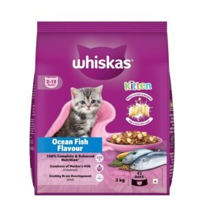 Whiskas Kitten (2-12 months) Dry Cat Food, Ocean Fish 3kg