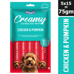Drools Dog Treats, Creamy Chicken & Pumpkin, Tasty & Nutritious Snack for All Breeds, (15g x5) ,75g