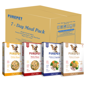 Purepet Fresh Wet Dog Food Day Meal Pack of 7 Biryanis – Mutton, Chicken, Vegetable & Pumpkin (7 x 100g) | Free 1 Pouch Inside
