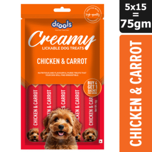 Drools Dog Treats, Creamy Chicken & Carrot 5 Sticks Tasty & Nutritious Snack for All Breeds, (15g x5) ,75g