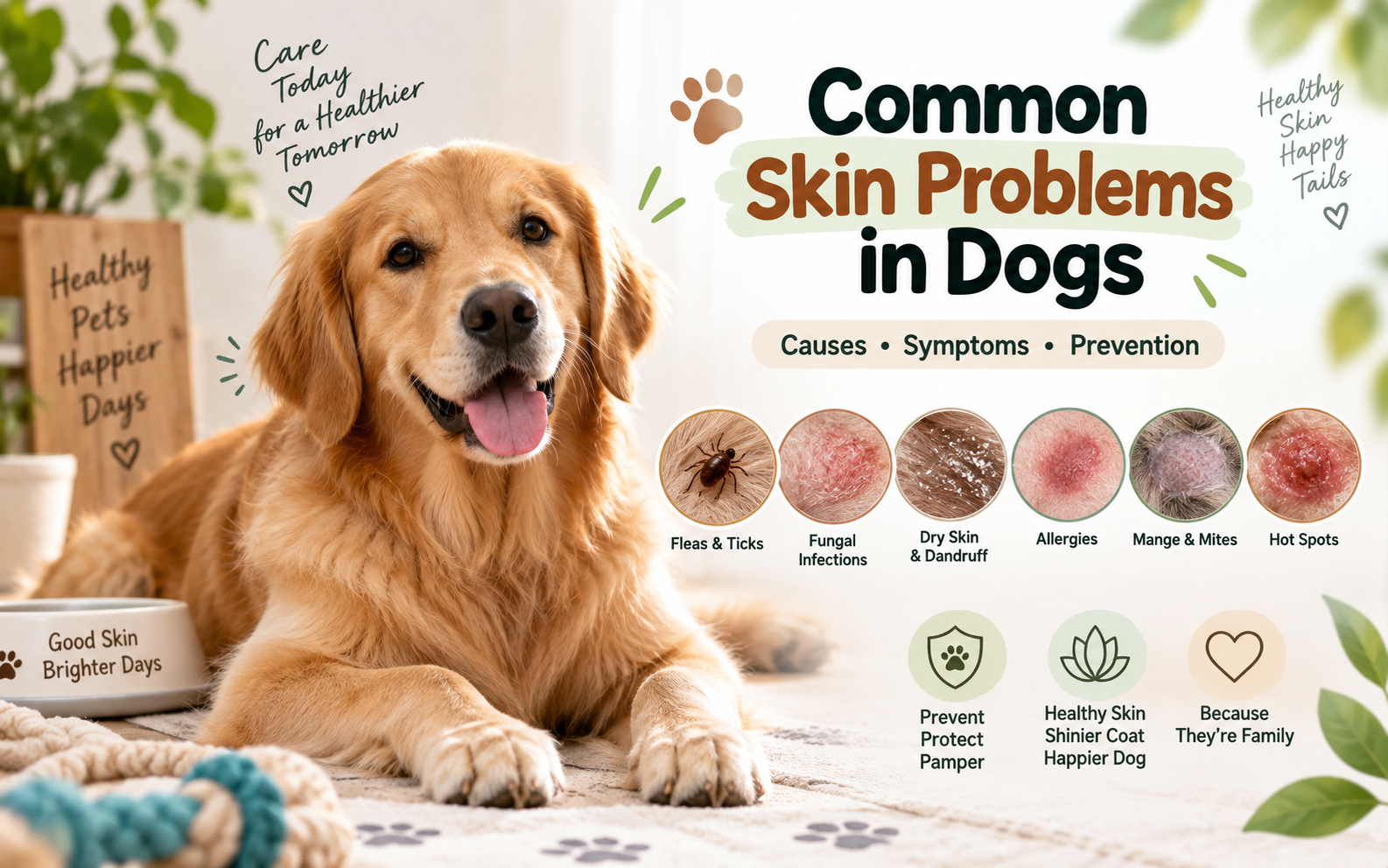 Common Skin Problems in Dogs: Causes, Symptoms & Prevention